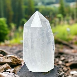 Clear quartz crystal tower